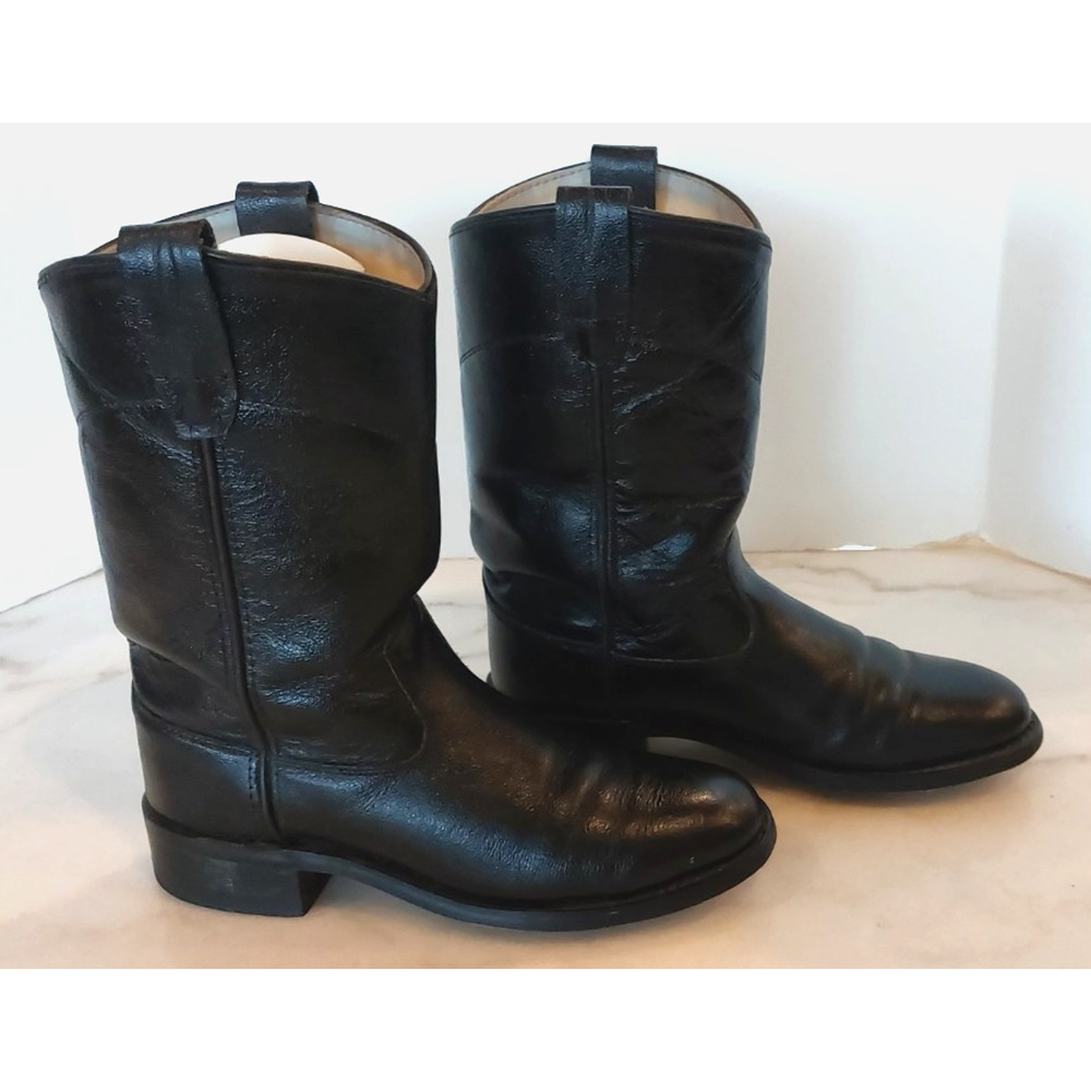 ARIAT Old West Roper Women's 4US /35 EU Cowgirl BLACK Leather Pull On - Picture 2 of 7